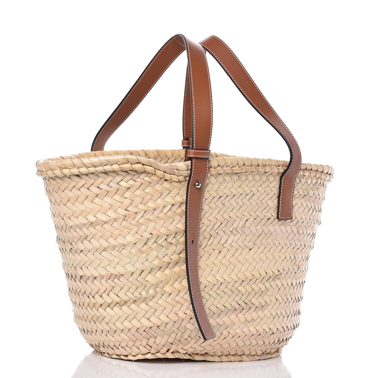 Loewe Raffia Basket Tote Bag Natural Tan 3 of 9