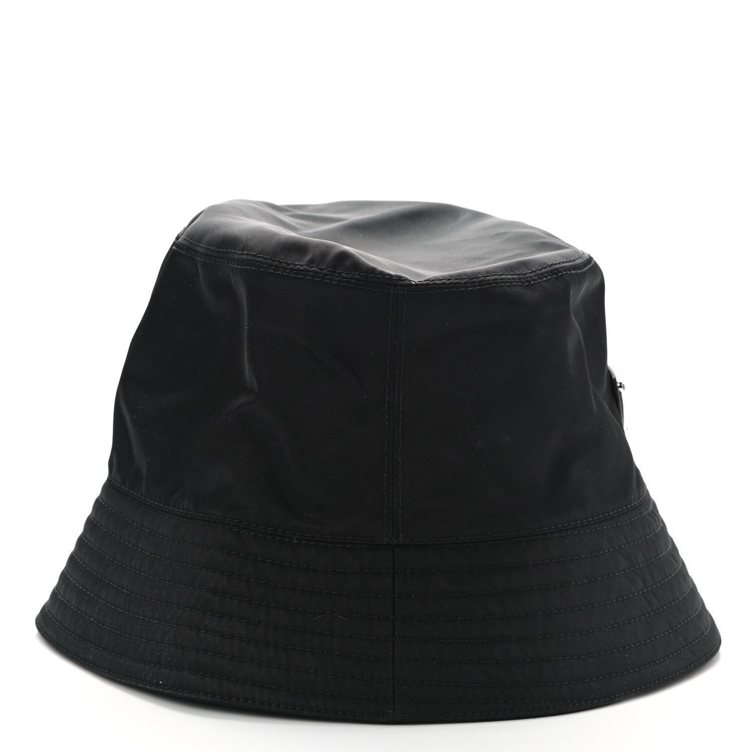 Prada Re-Nylon Metal Triangle Logo Womens Bucket Hat S Black 6 of 8