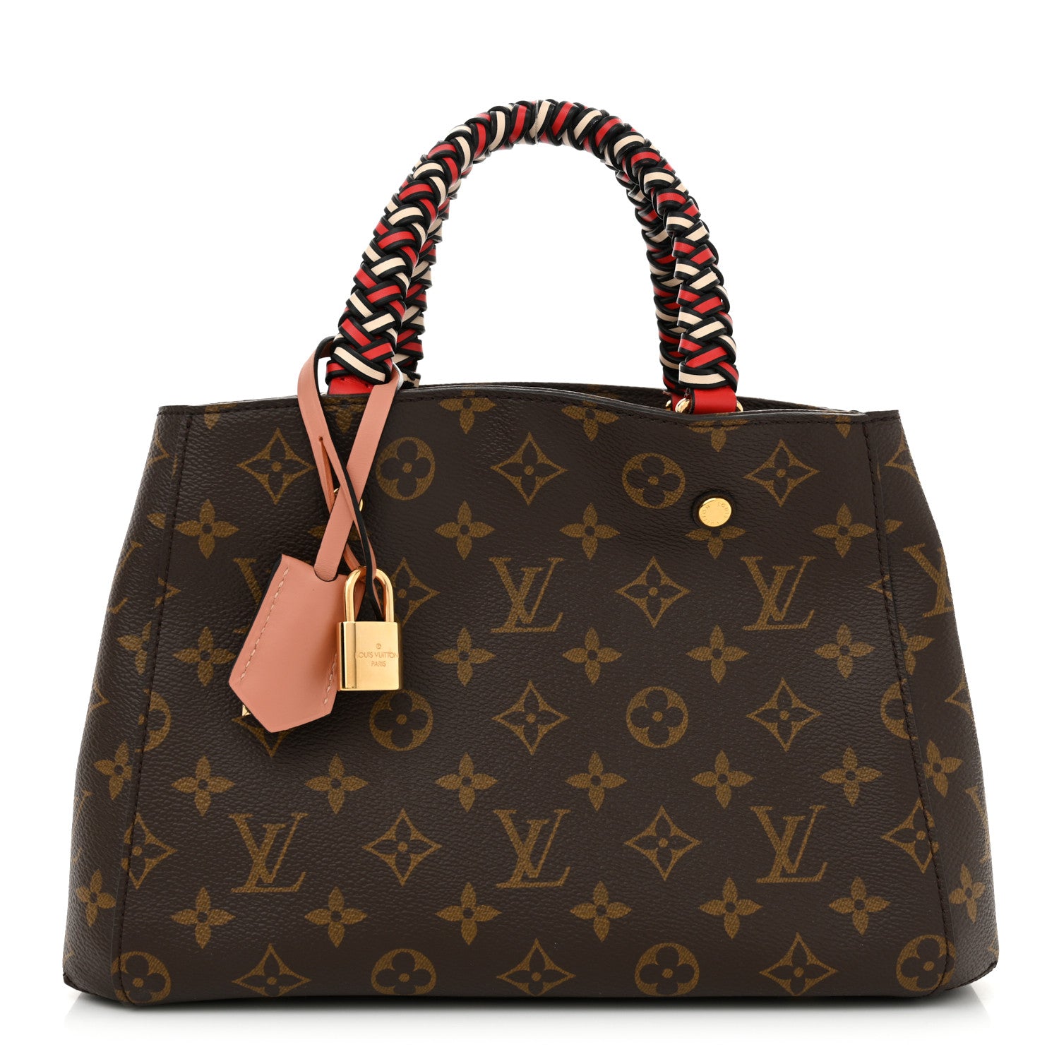 Louis Vuitton Monogram Braided Montaigne BB Coquelicot Creme Safran Peach 1 of 11