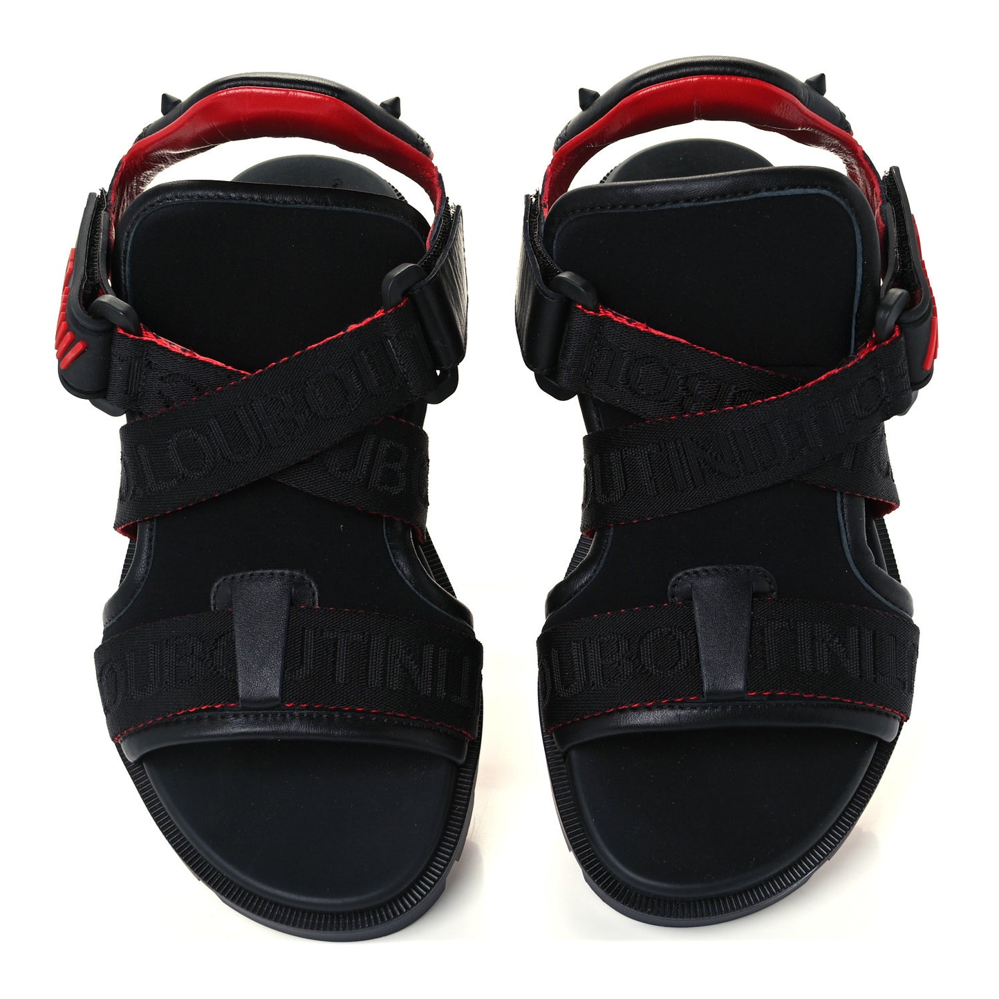 Calfskin Velcrissimo Flat Sandals 35.5 Black