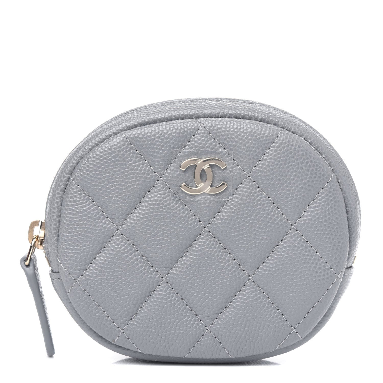Chanel Caviar Quilted Zip Around Classic Coin Purse Grey 1 of 4