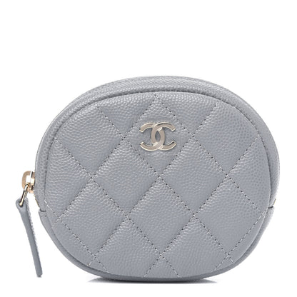 Chanel Caviar Quilted Zip Around Classic Coin Purse Grey 1 of 4