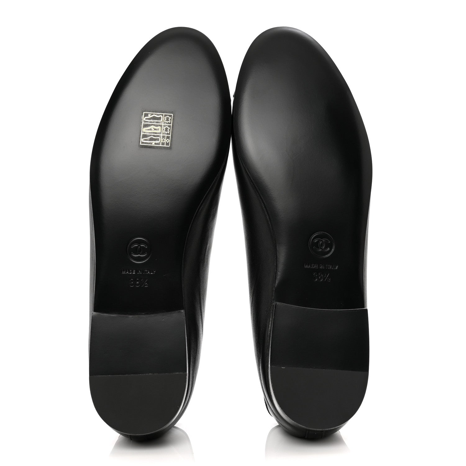 Chanel Lambskin Patent Cap Toe Ballerina Flats 38.5 Black 5 of 9