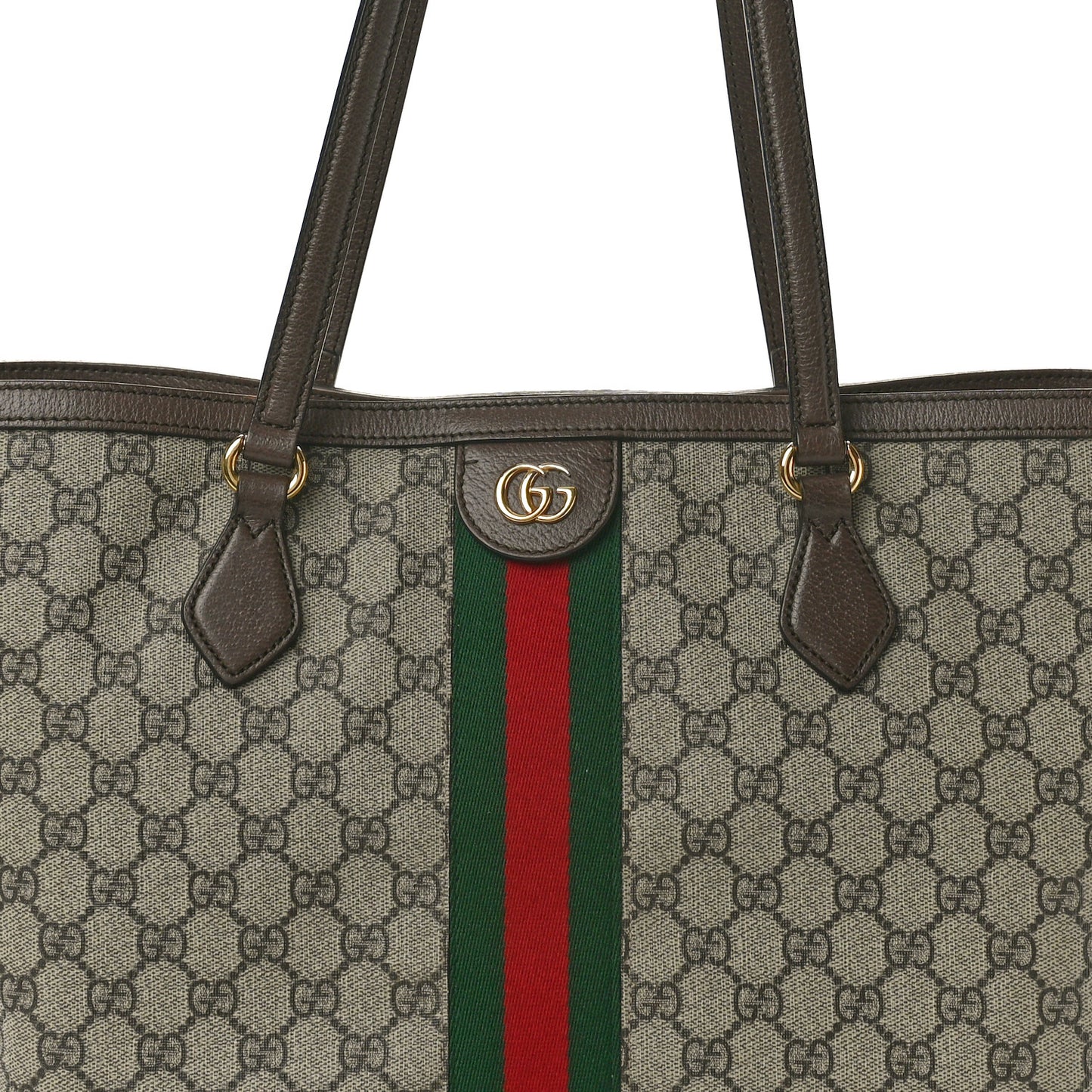 GG Supreme Monogram Medium Ophidia Shopping Tote Brown