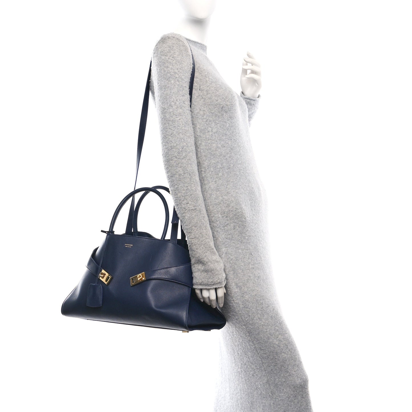 Calfskin Large Hug Bag Midnight