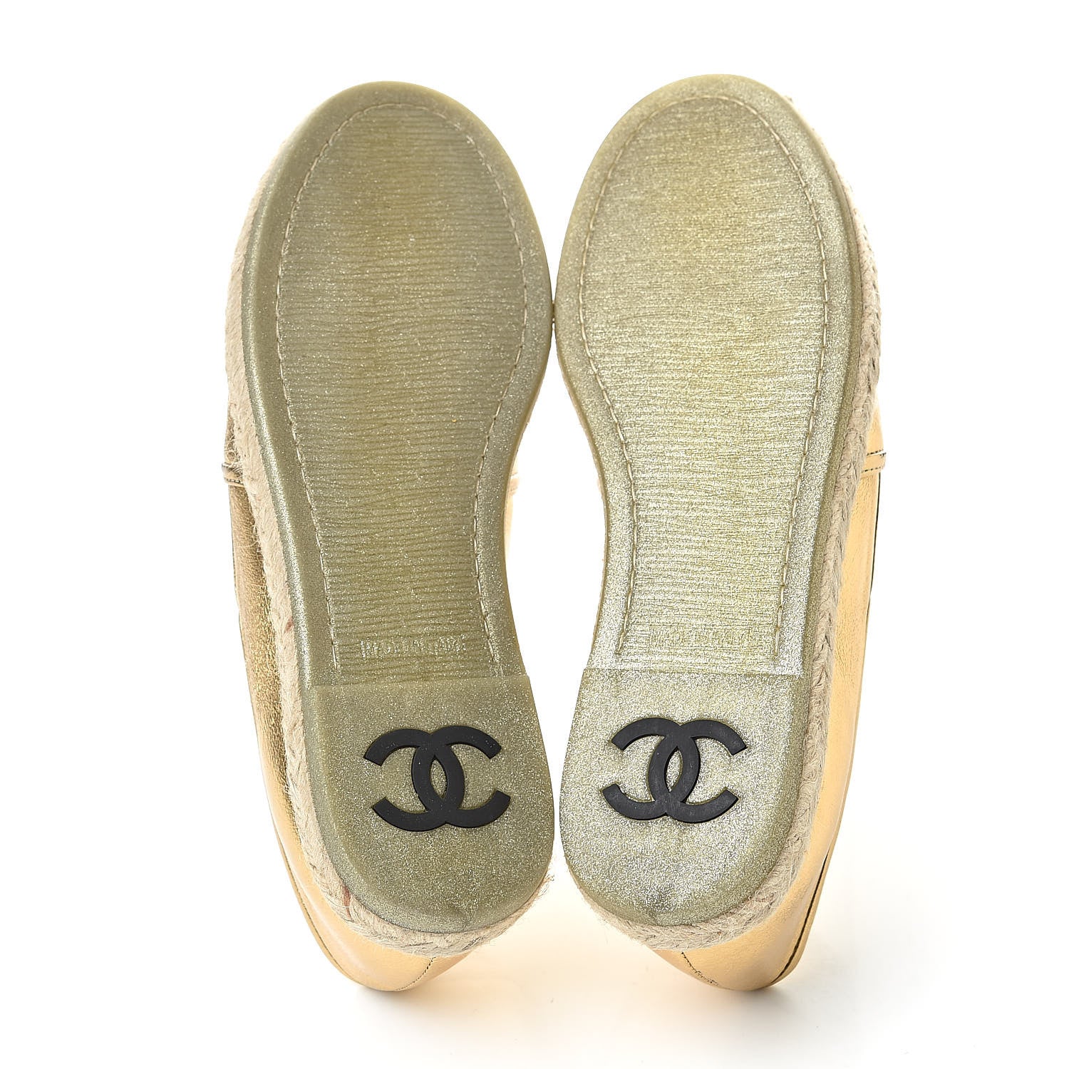 Chanel Metallic Lambskin CC Loafers 36 Gold 5 of 9