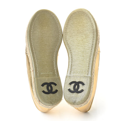 Chanel Metallic Lambskin CC Loafers 36 Gold 5 of 9