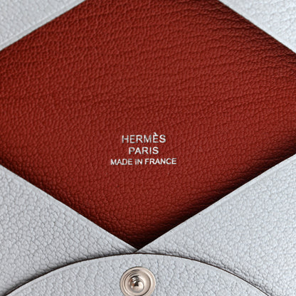 Hermes Chevre Mysore Verso Calvi Card Case Bleu Brume Brique 6 of 8