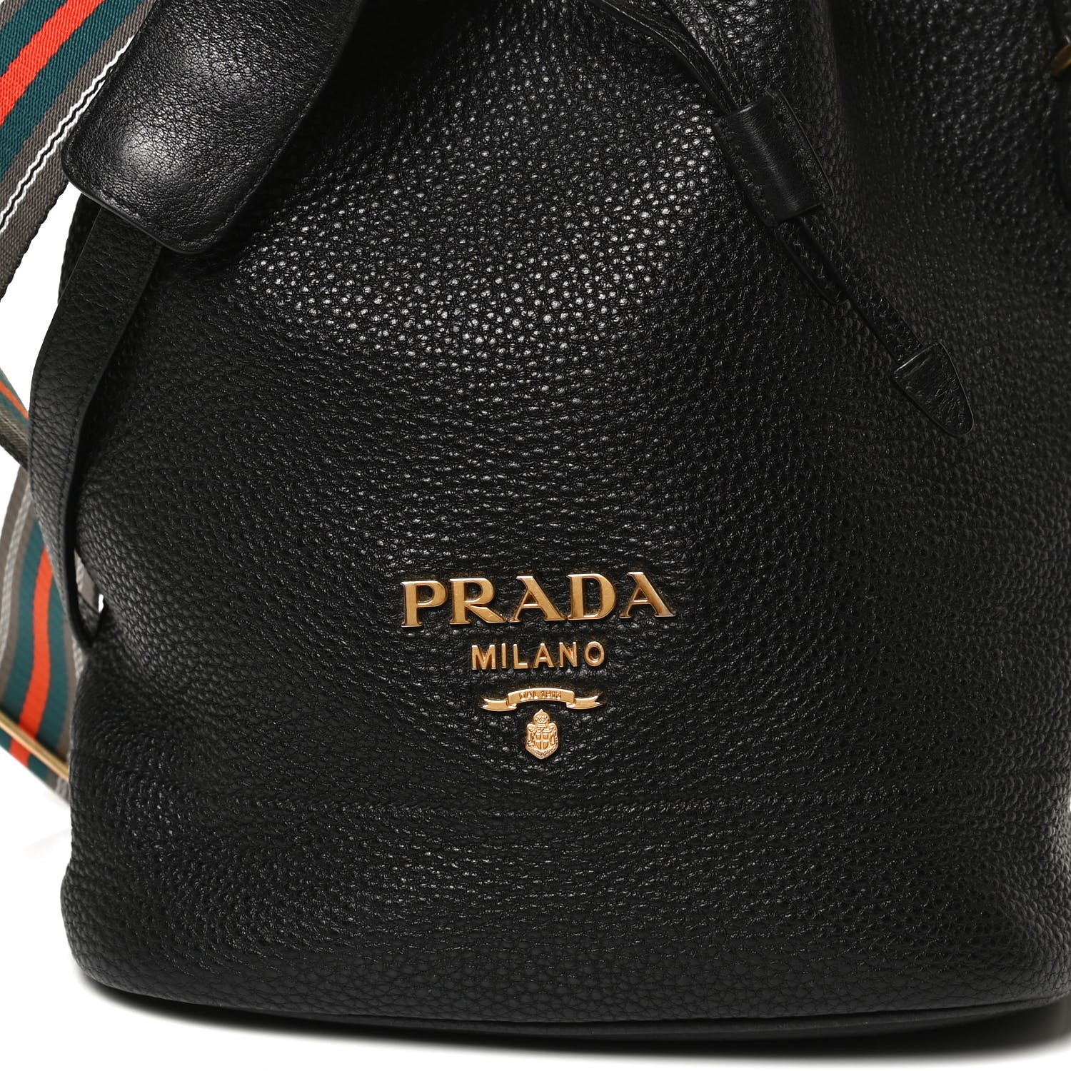 Prada Vitello Daino Bucket Bag Black 7 of 9
