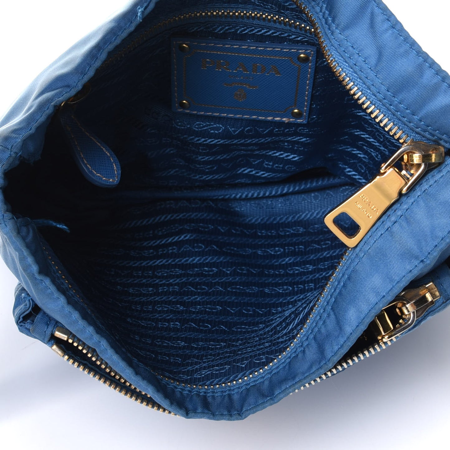 Tessuto Nylon Saffiano Crossbody Bag Cobalto