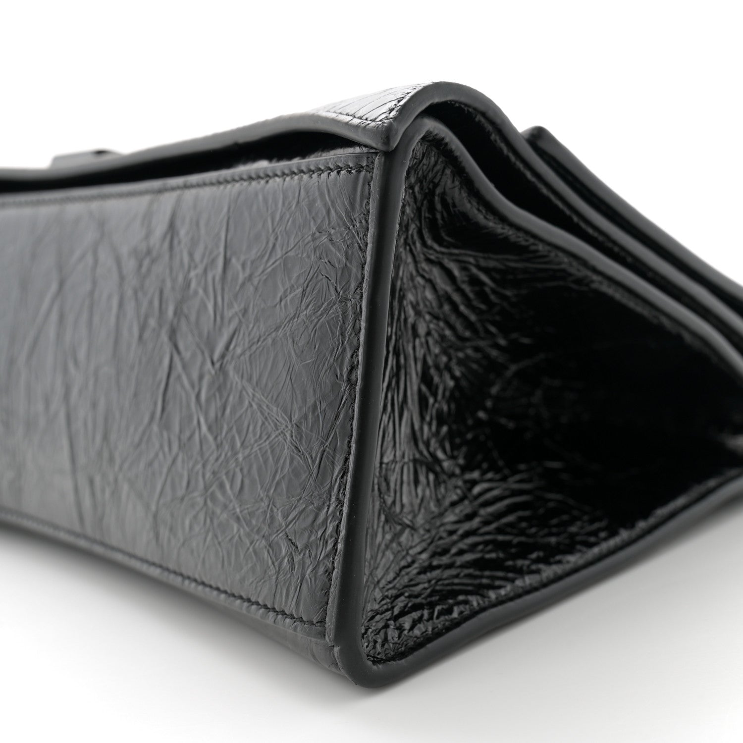 Balenciaga Crushed Calfskin Monochrome Medium Crush Chain Bag Black 10 of 10