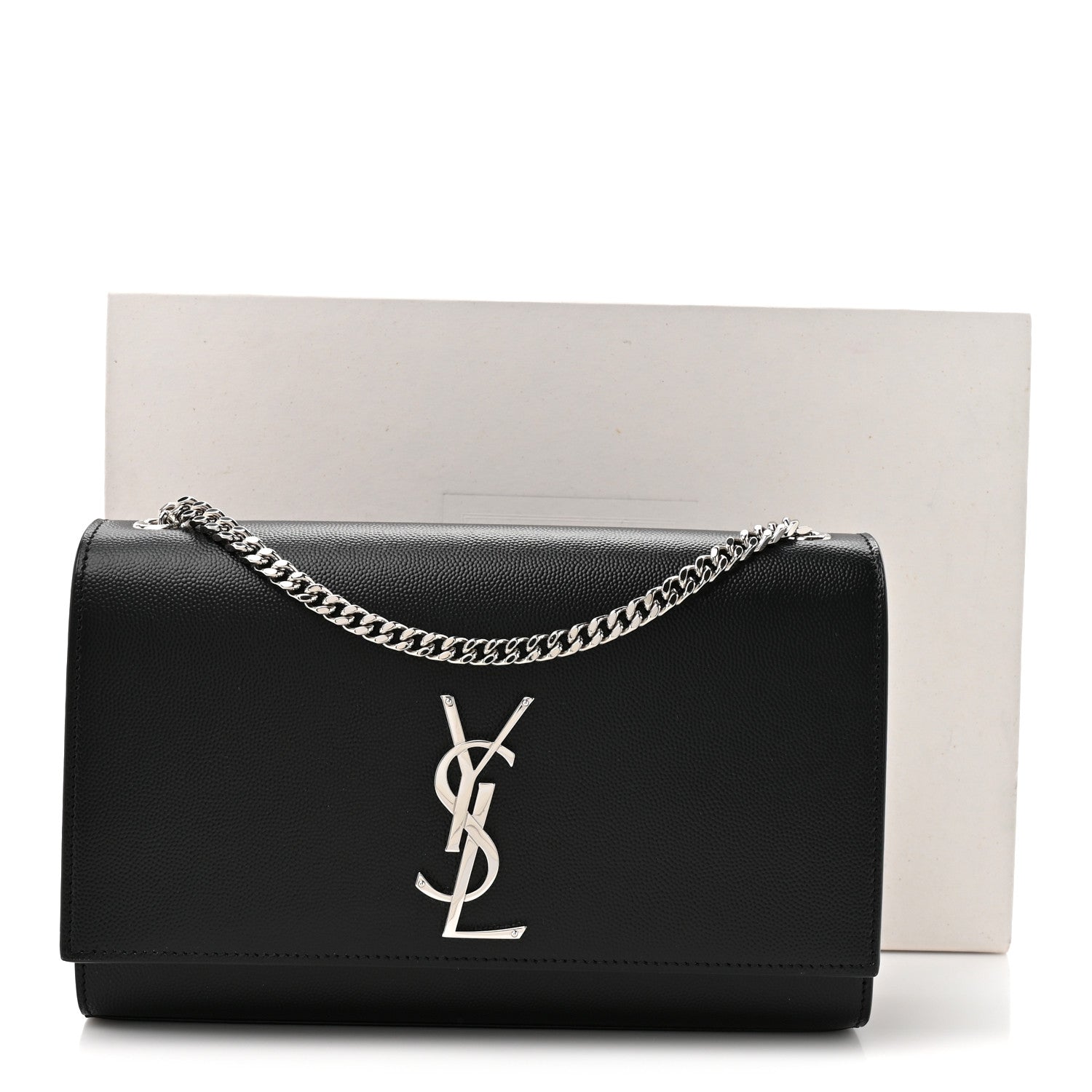 Saint Laurent Grain De Poudre Medium Classic Monogram Kate Satchel Black 11 of 11