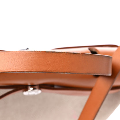 Hermes Toile Vache Calfskin Herbag 30 PM Black Natural 17 of 20