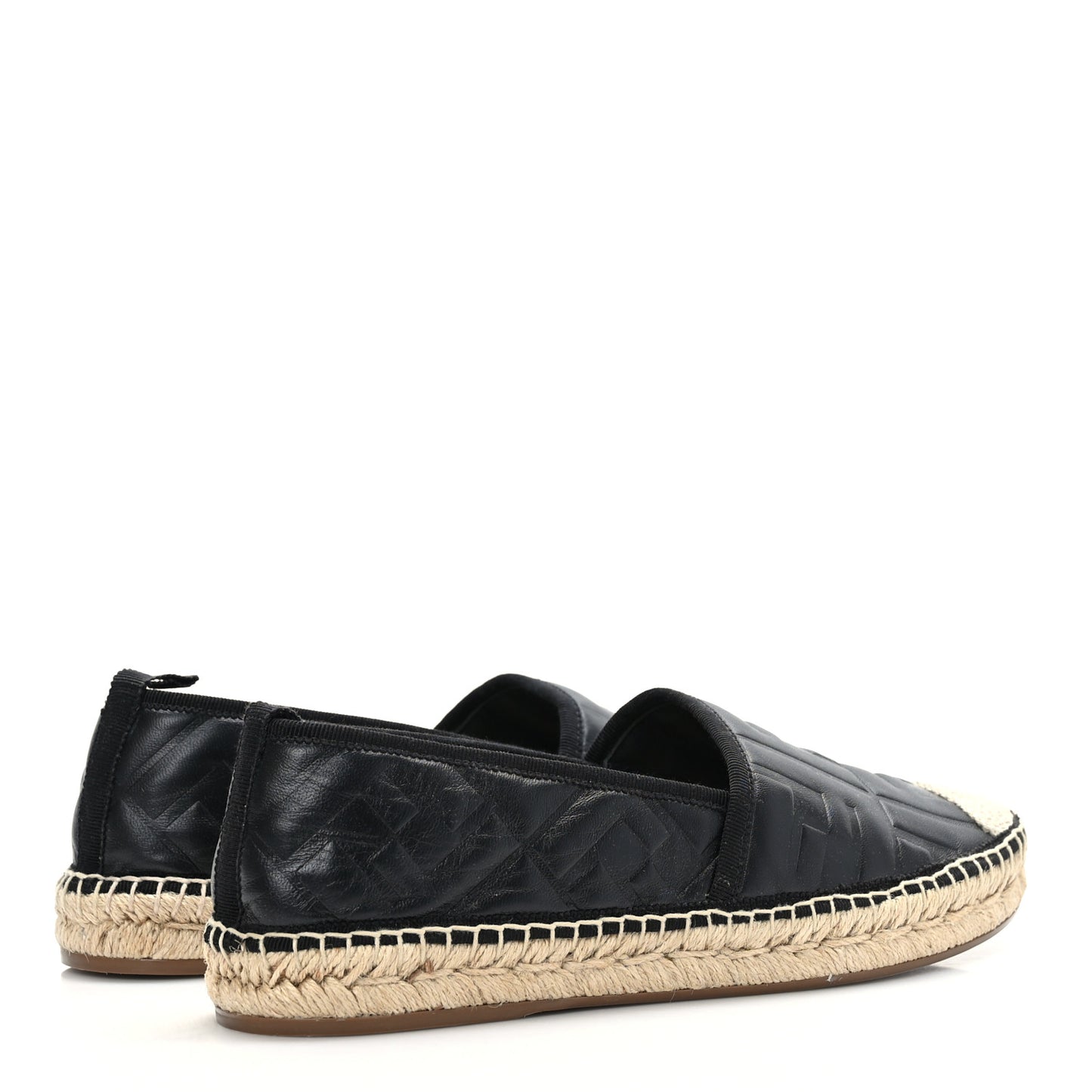 Nappa FF Embossed Espadrilles 39.5 Black
