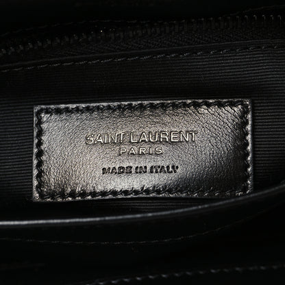 Saint Laurent Calfskin Y Quilted Monogram Monochrome Toy Loulou Crossbody Bag Black 6 of 11