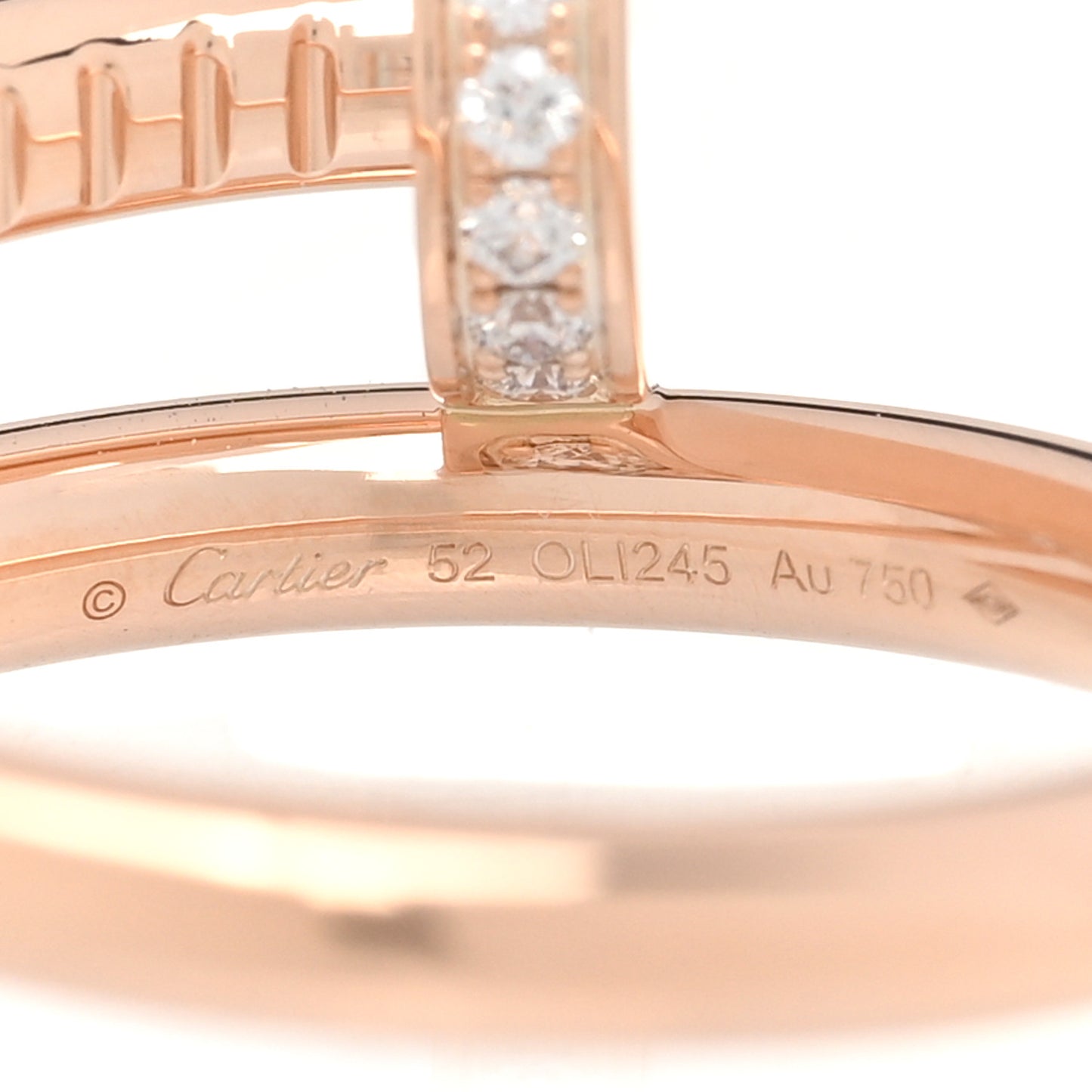 18K Pink Gold Diamond Juste Un Clou Ring 52 6