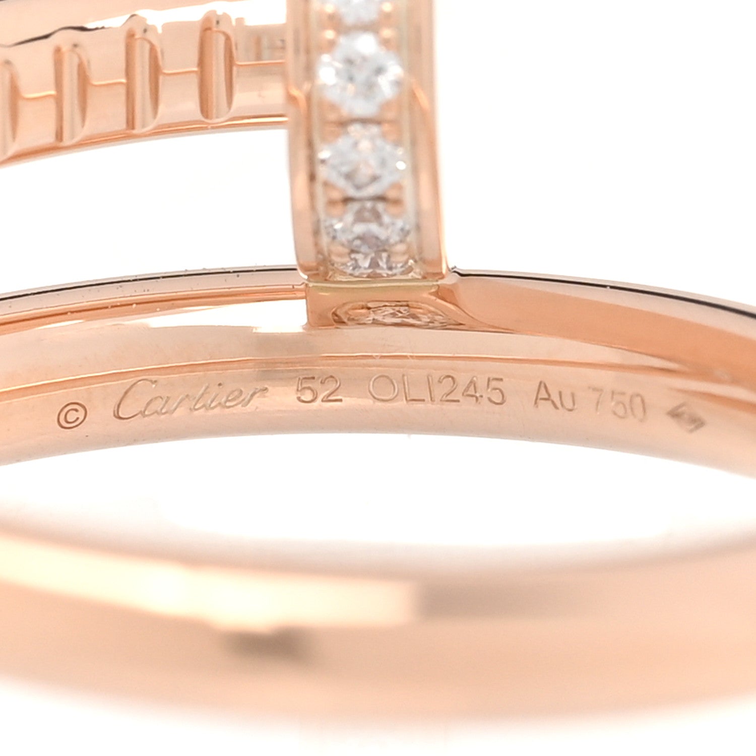 Cartier 18K Pink Gold Diamond Juste Un Clou Ring 52 6 4 of 5