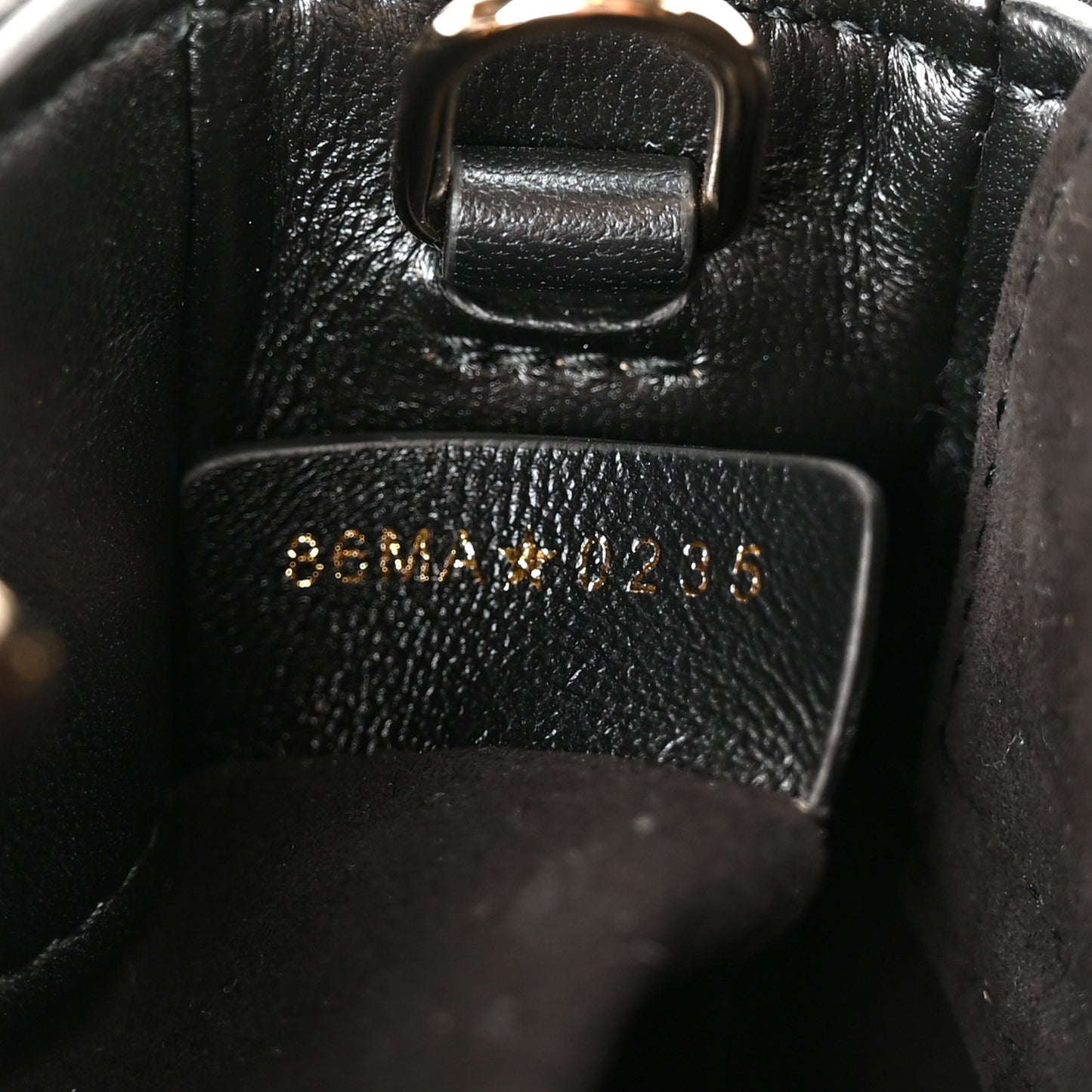 Patent Lambskin Cannage Micro Lady D-Joy Black