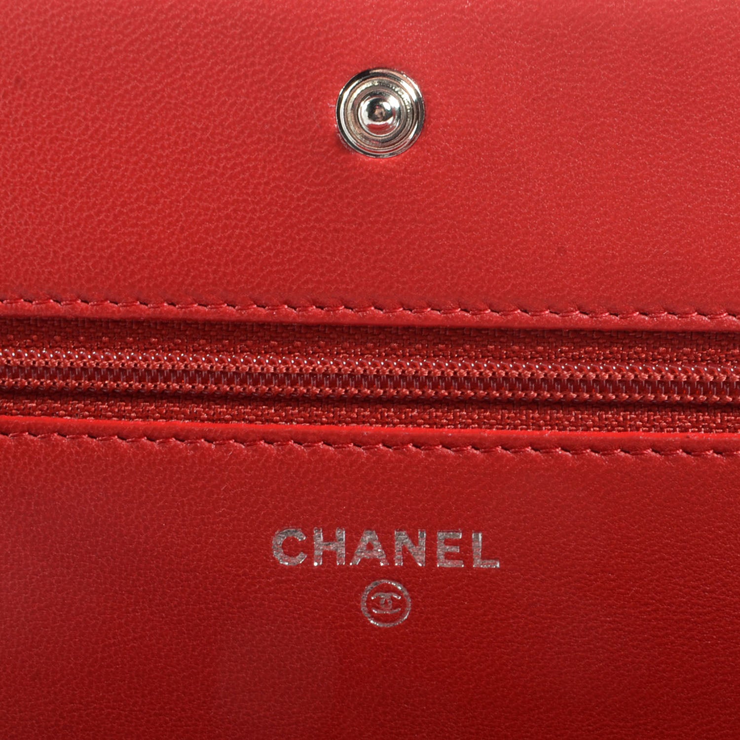 Chanel Lambskin Quilted Boy Wallet On Chain WOC Red 7 of 8