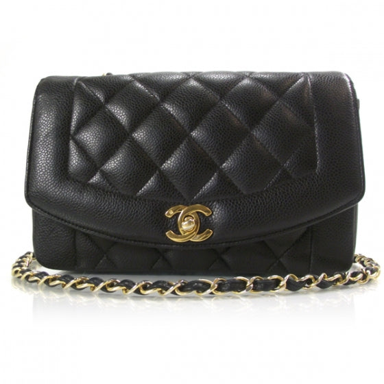 Caviar Quilted Shoulder Bag Black