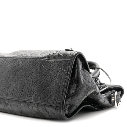 Balenciaga Agneau Arena Silver Hardware Medium Le City Black 10 of 10