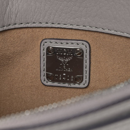 MCM Calfskin Ottomar Monogram Small Crossbody Bag Dove Grey 6 of 8