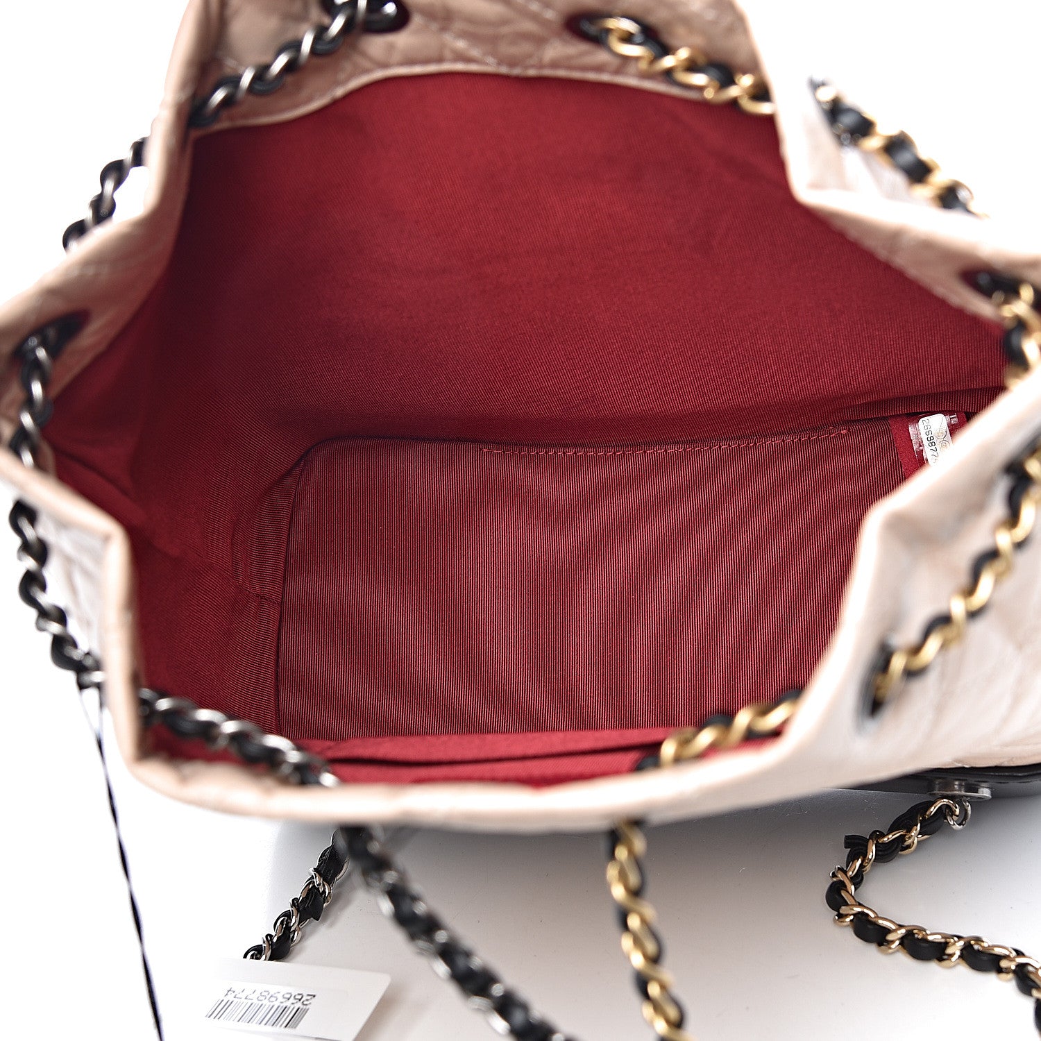 Chanel Aged Calfskin Quilted Small Gabrielle Backpack Beige Black 5 of 11
