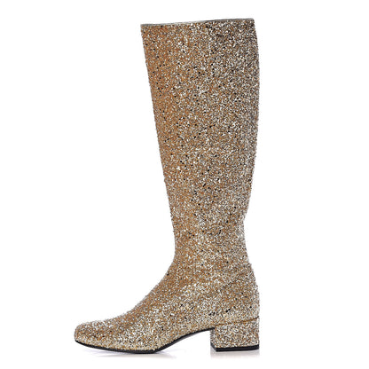 Saint Laurent Glitter Galaxy Boots 37 Gold 1 of 8
