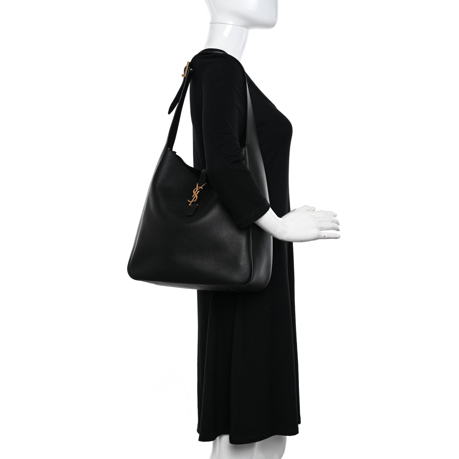 Saint Laurent Smooth Calfskin Large Le 5 A 7 Soft Hobo Black 2 of 13