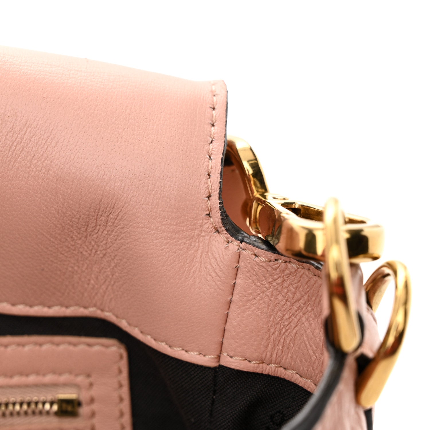 Fendi Nappa FF 1974 Embossed Baguette Rosa Bourbon 12 of 16