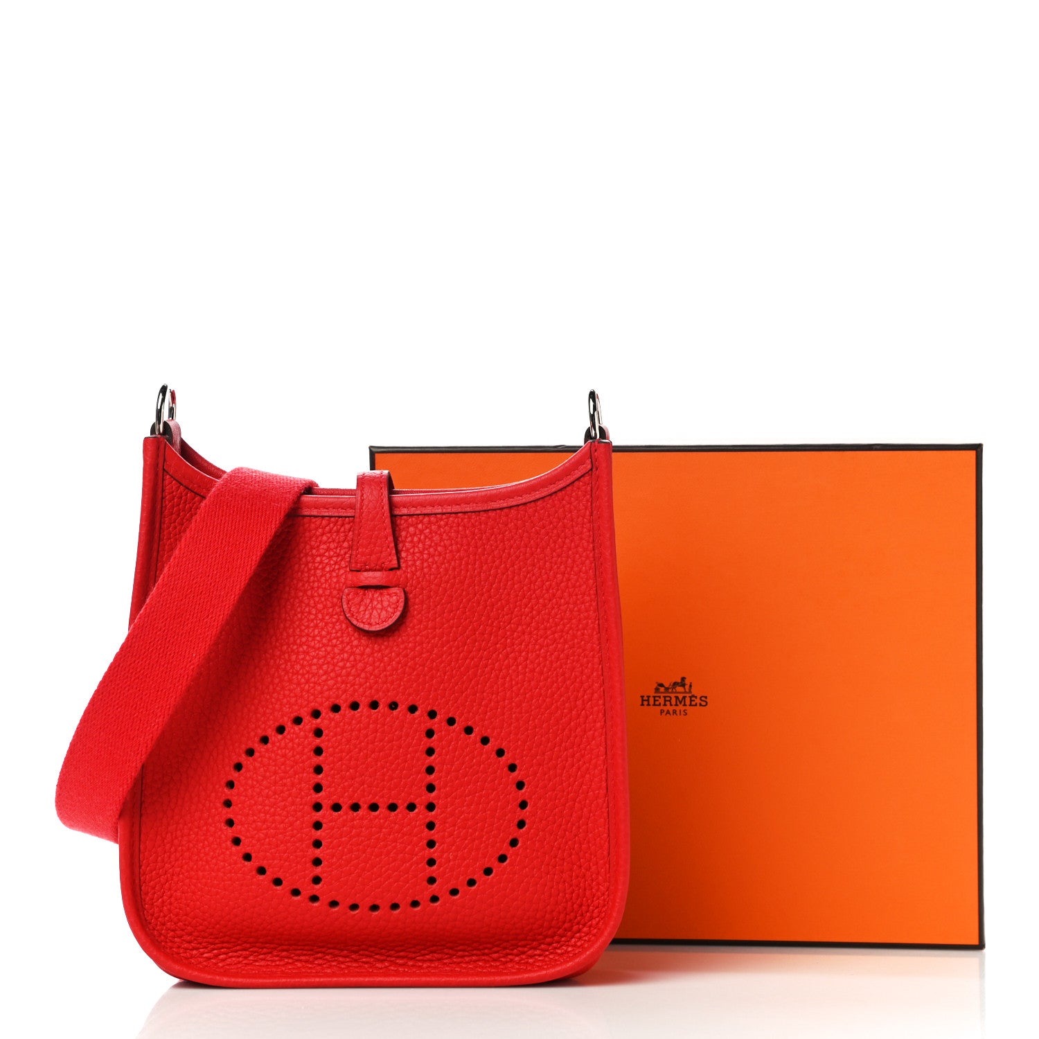 Hermes Taurillon Clemence Evelyne TPM Rouge Tomate 10 of 10