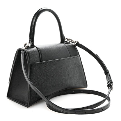 Balenciaga Grained Calfskin Small Hourglass Top Handle Bag Black 2 of 8