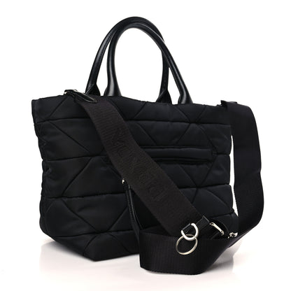 Prada Re-Nylon Nappa Triangle Quilted Padded Small Double Handled Zip Tote Black 2 of 7