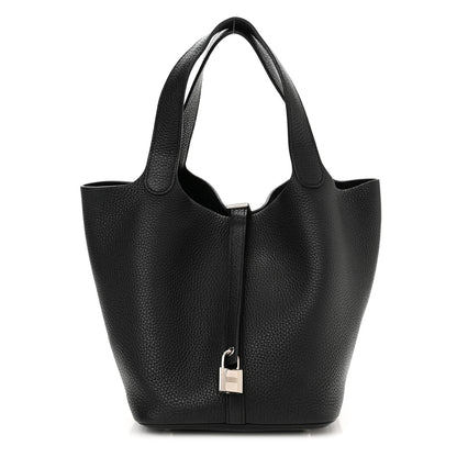 Hermes Taurillon Clemence Picotin Lock 22 MM Black 1 of 11