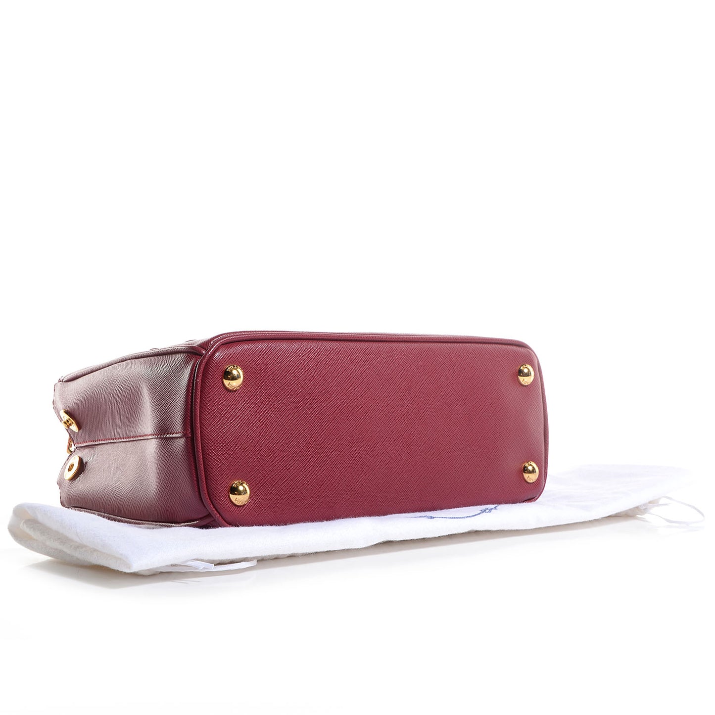 Saffiano Lux Mini Double Zip Tote Cherry