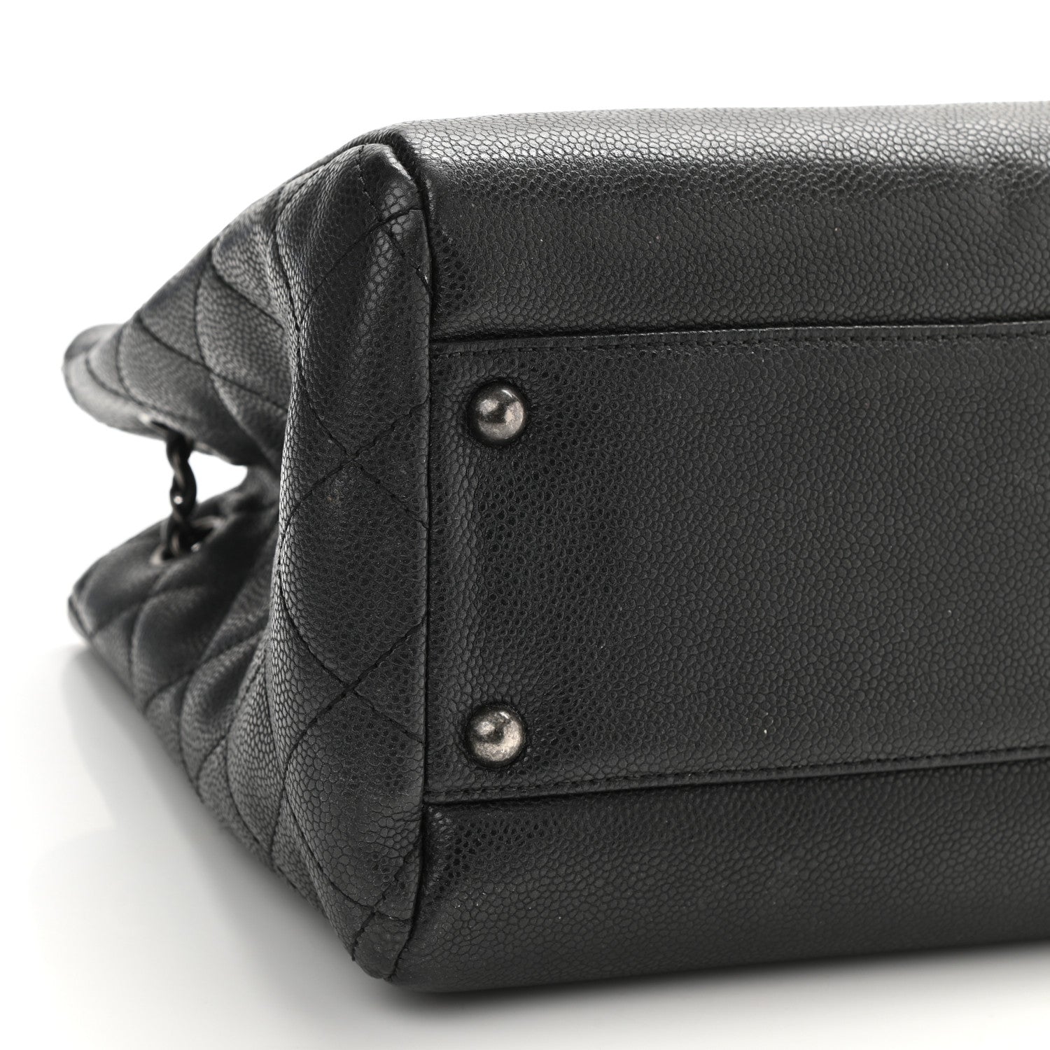 Chanel Grained Calfskin Woven Chain Medium Shopping Tote Black 9 of 11