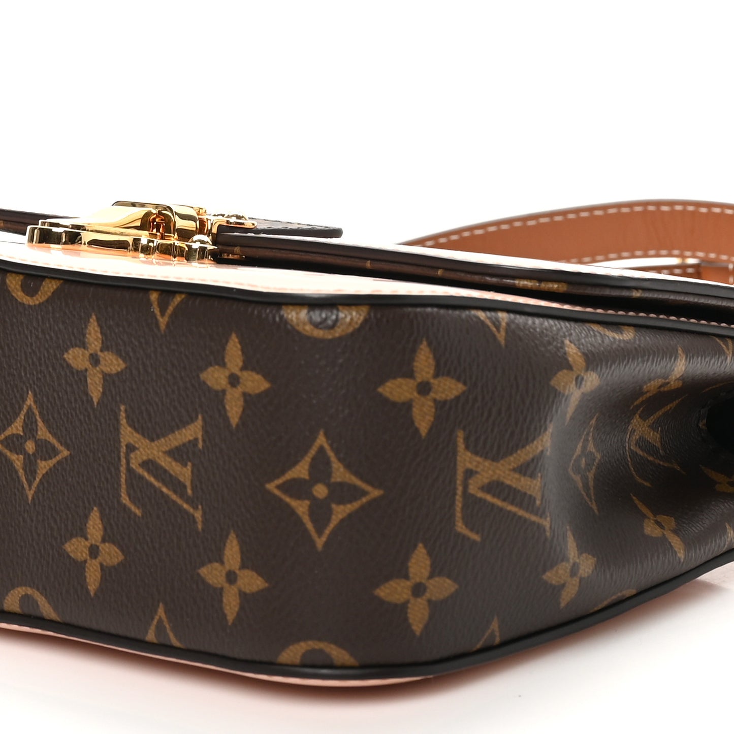 Patent Calfskin Monogram Cherrywood BB Rose Ballerine