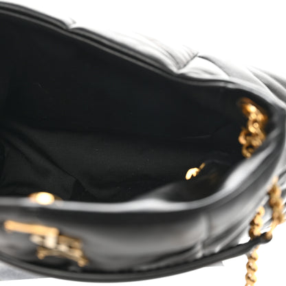 Saint Laurent Lambskin Quilted Small Loulou Puffer Monogram Chain Satchel Black 5 of 11