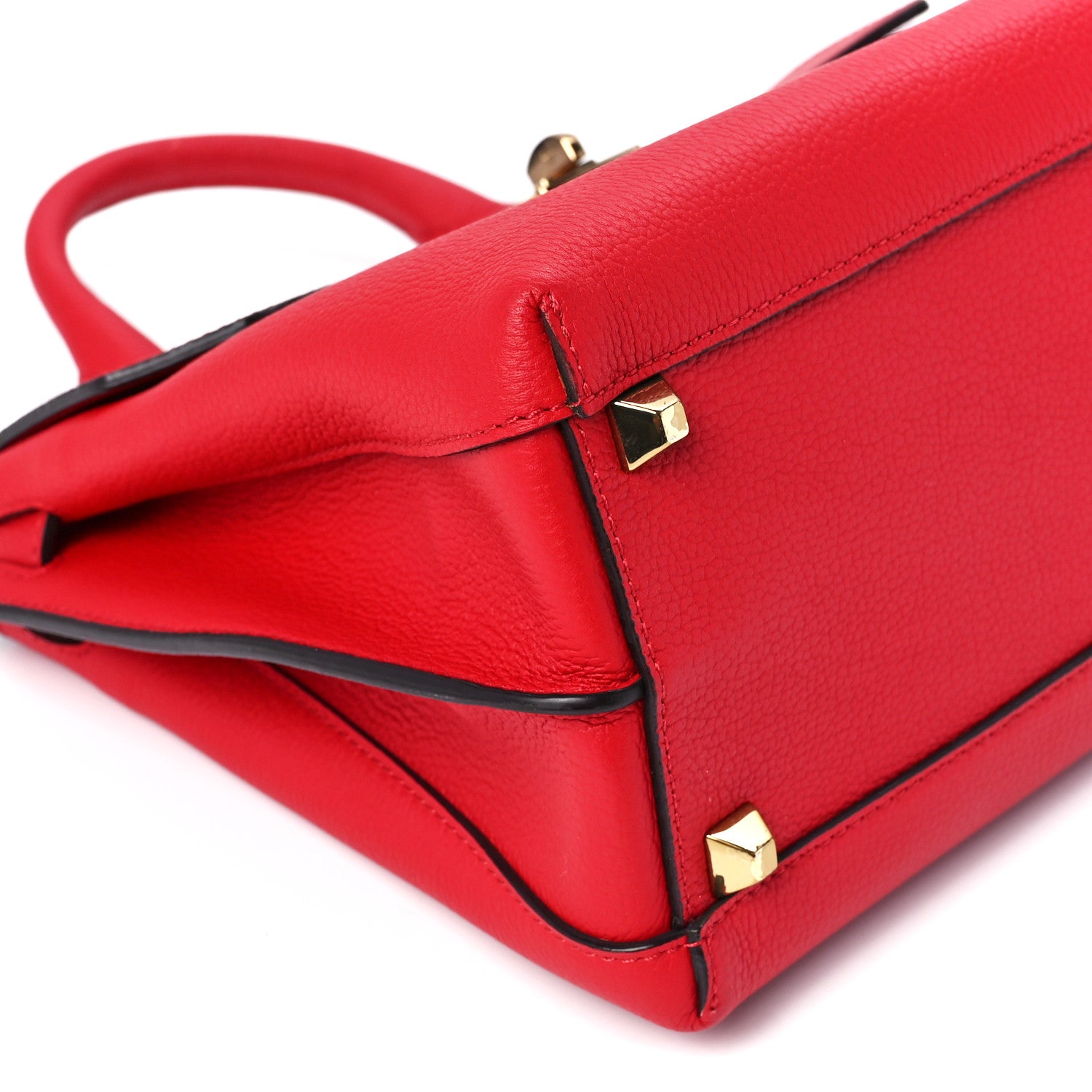 MCM Grained Calfskin Medium Milla Convertible Backpack Red 10 of 11