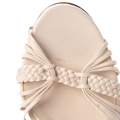 Gucci Calfskin Braided Sandals 6.5 Beige 16 of 17