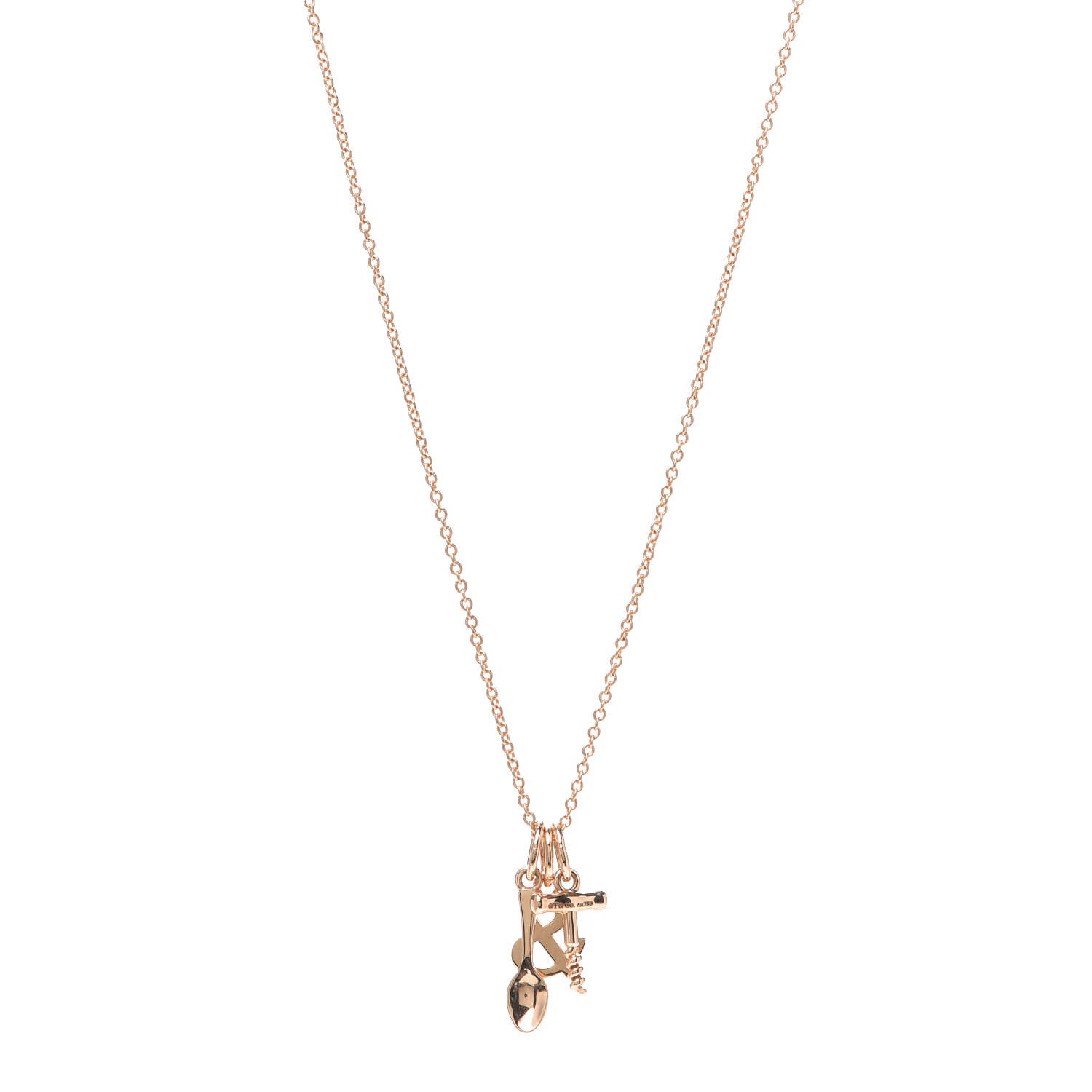 Tiffany 18K Rose Gold Wine and Dine Pendant Necklace 1 of 6