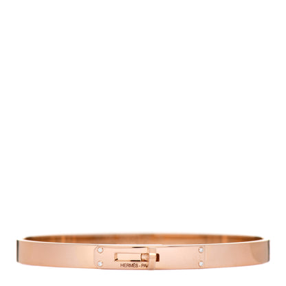 Hermes 18K Rose Gold Diamond PM Kelly Bracelet LG 1 of 4