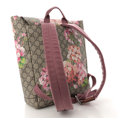 Gucci GG Supreme Monogram Blooms Medium Single Buckle Backpack Beige Multicolor Dry Rose 3 of 14