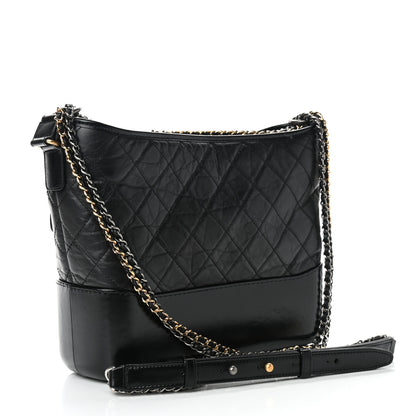 Chanel Aged Calfskin Quilted Medium Gabrielle Hobo Black 3 of 10