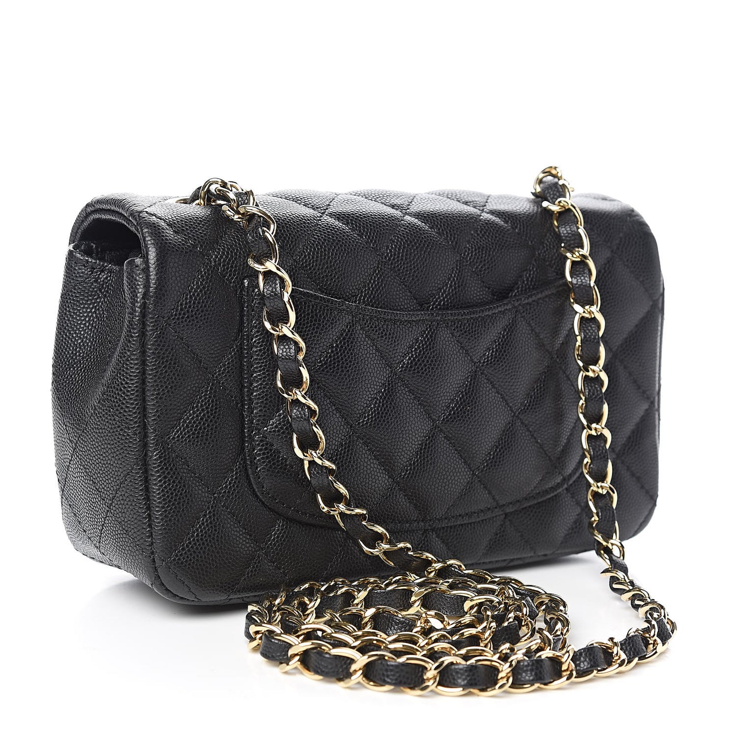 Caviar Quilted Mini Rectangular Flap Black