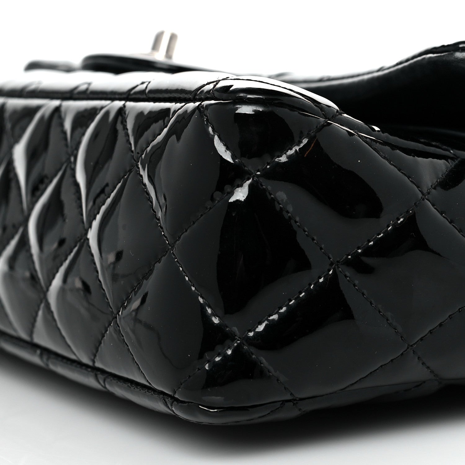 Chanel Patent Quilted Medium Double Flap Black 10 of 11