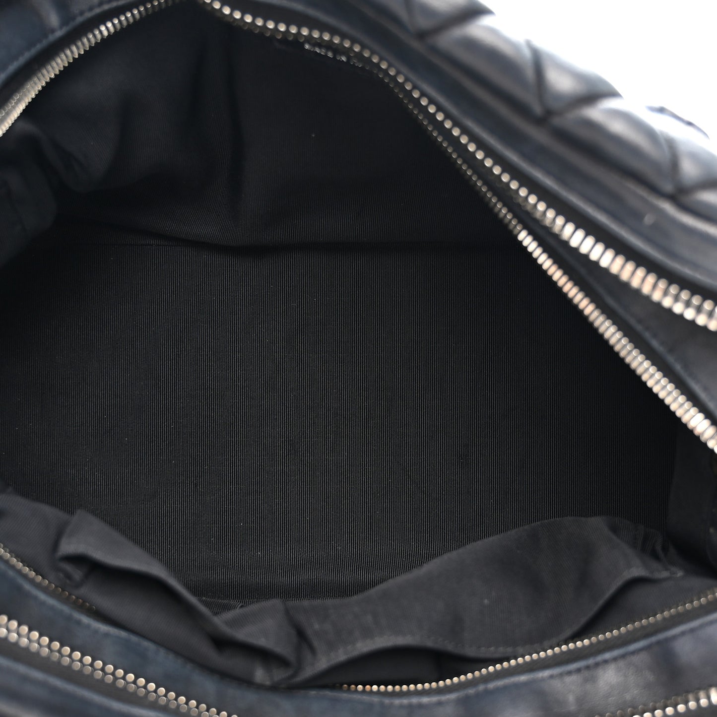 Lambskin Bubble Quilt Small Double Bowling Bag Black