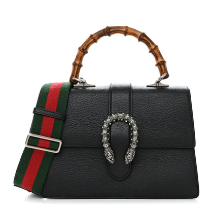Gucci Dollar Calfskin Crystal Web Medium Dionysus Bamboo Top Handle Bag Black Black Diamond 1 of 11
