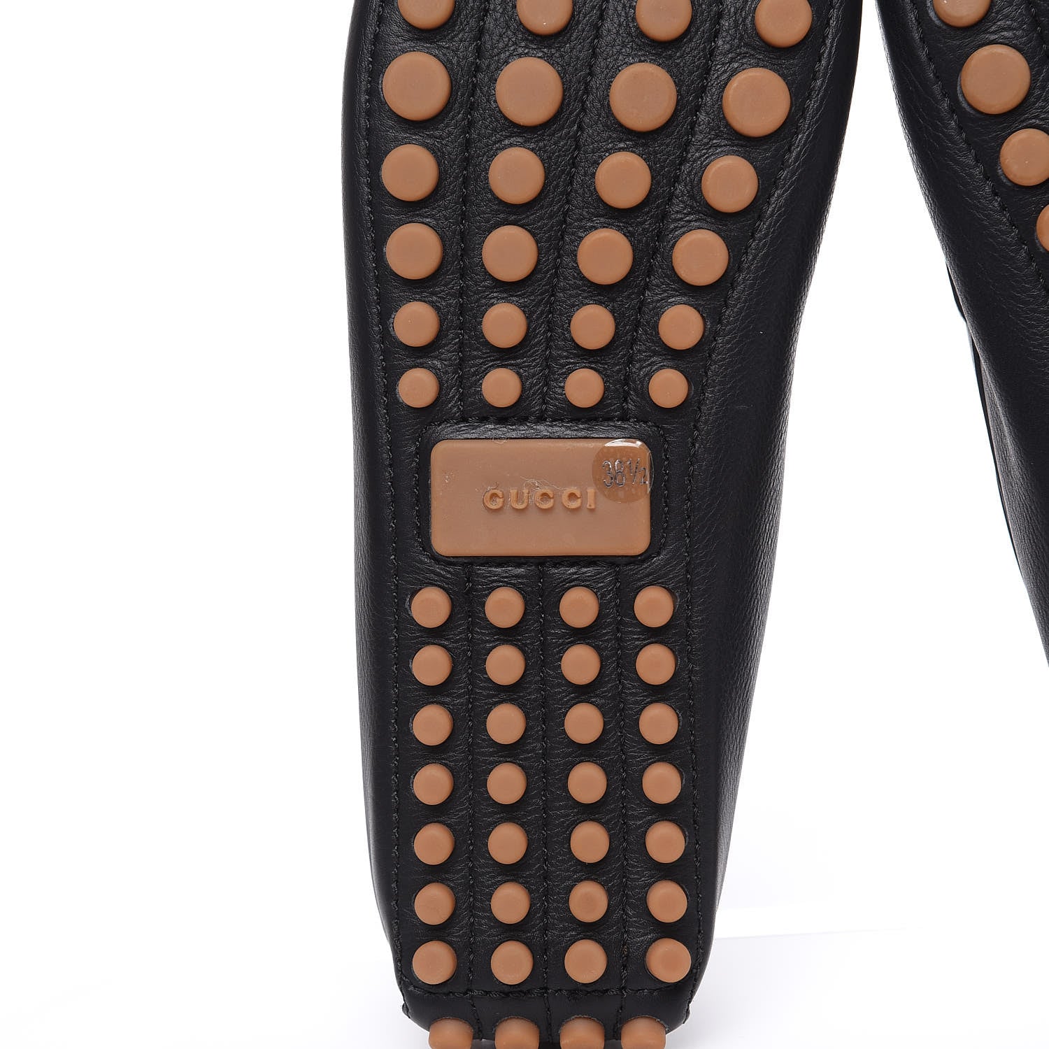 Gucci Hebron Calfskin Womens Bamboo Tassel Driver Loafers 38.5 Black 6 of 10
