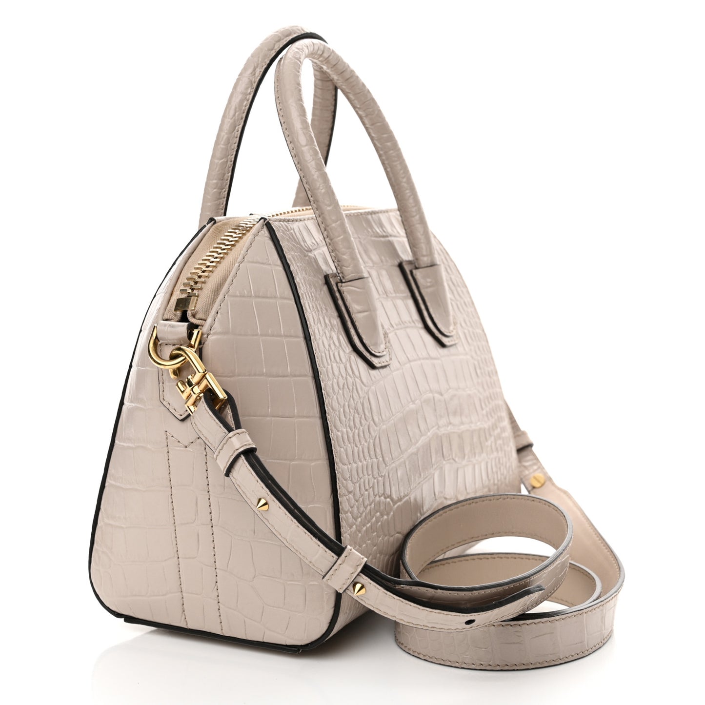 Calfskin Crocodile Embossed Mini Antigona Dune